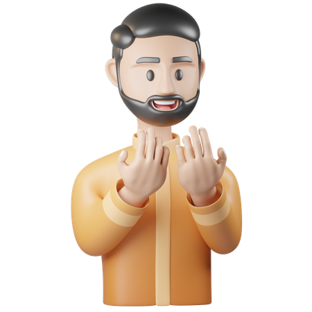 Islamic Man Pray  3D Icon