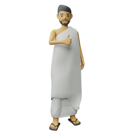 Islamic man showing thumb up  3D Illustration