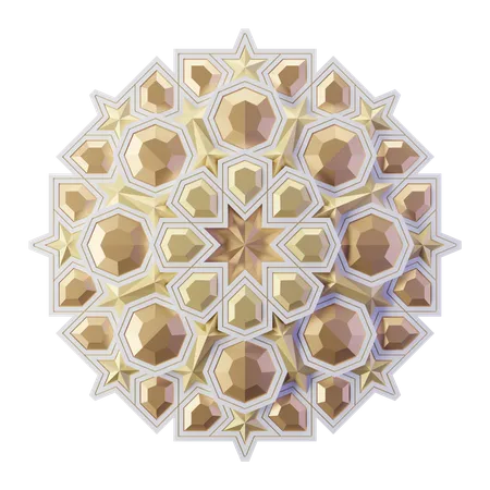 3 D Render Icon Illustration Of Islamic Mandala Suitable For Ramadan Theme 3D Illustration