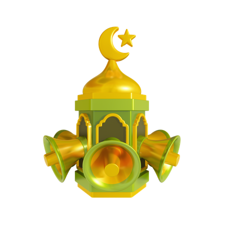 Islamic Minaret With Loudspeakers  3D Icon