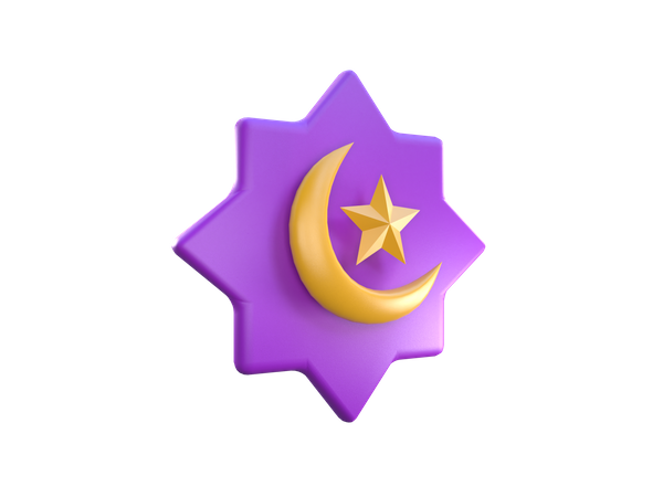 Islamic Moon 3D Icon