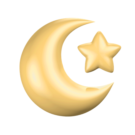 Islamic Moon Star 3D Illustration