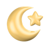 islamic moon 3d logo