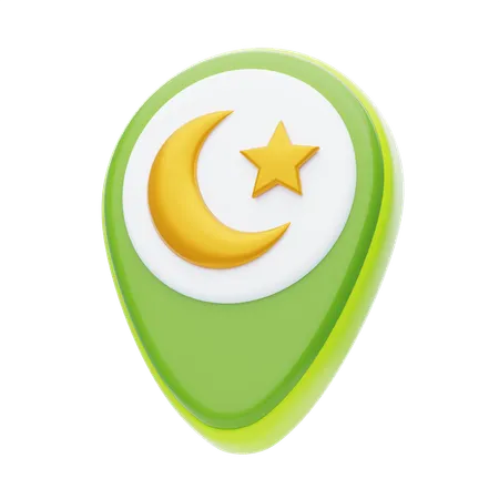 Islamic Pin Location 3 D Icon Islamic Ramadan Location Pin 3 D Icon 3D Icon