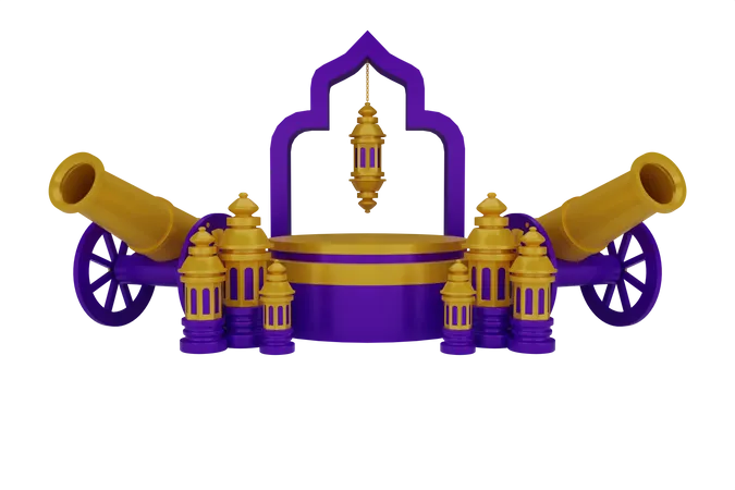 Islamic podium  3D Illustration