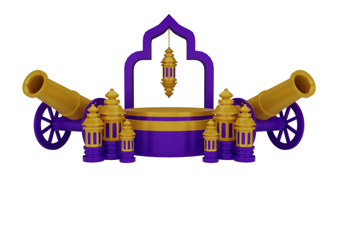 Islamic podium 3D Illustration