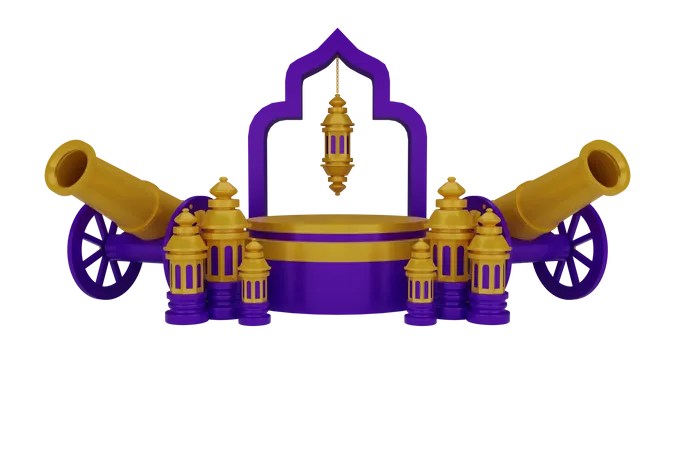 Islamic podium 3D Illustration