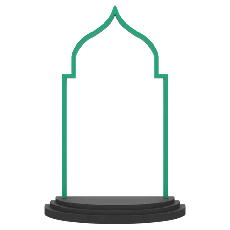 3 D Podium For Ramadan Celebration 3D Icon