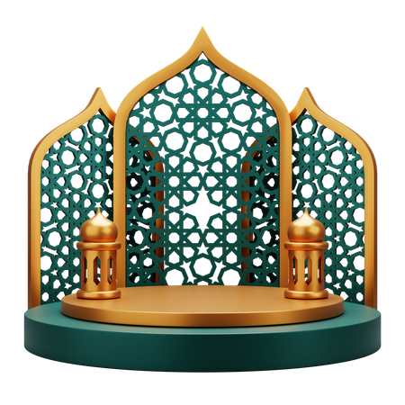 Islamic Podium Display  3D Illustration