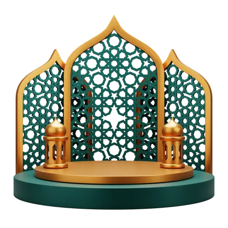 Islamic Podium Display  3D Illustration