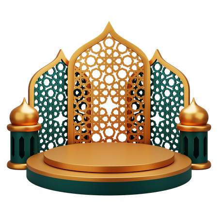 Islamic Podium Display  3D Illustration