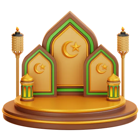 Islamic Ramadan Podium  3D Illustration