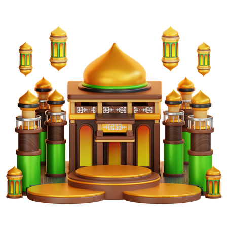 Islamic Ramadan Podium  3D Illustration