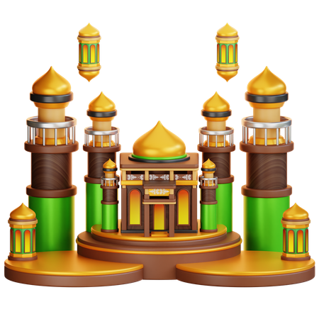 Islamic Ramadan Podium  3D Illustration