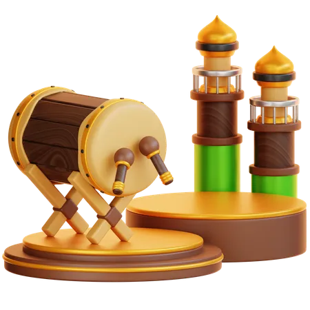 Islamic Ramadan Podium  3D Illustration