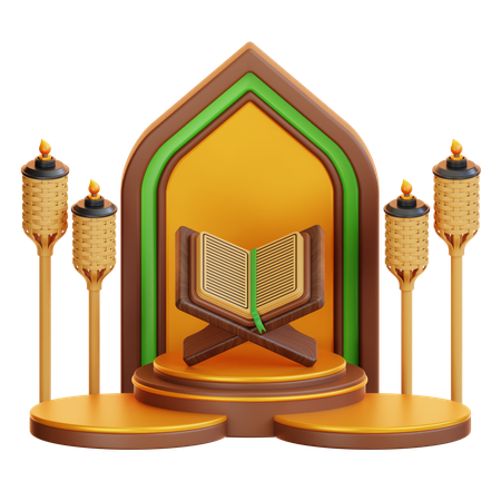 Islamic Ramadan Podium  3D Illustration