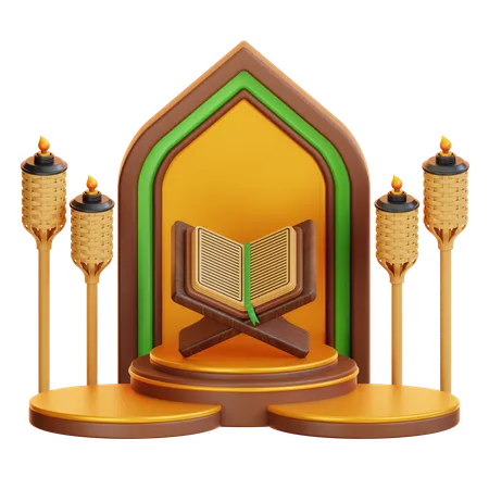 Islamic Ramadan Podium  3D Illustration