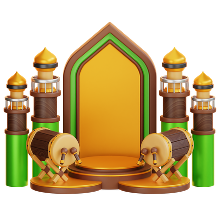 Islamic Ramadan Podium  3D Illustration