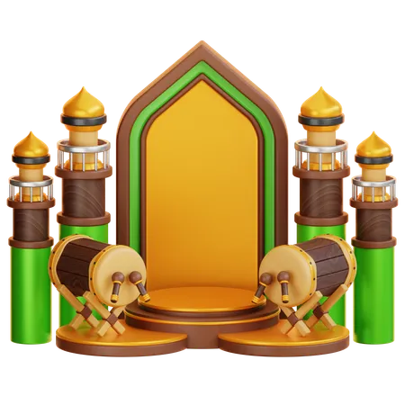 Islamic Ramadan Podium  3D Illustration