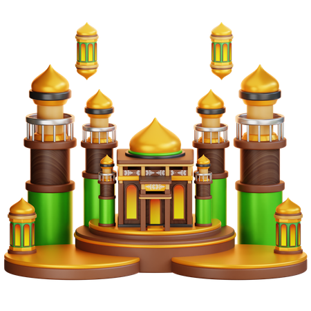 Islamic Ramadan Podium  3D Illustration