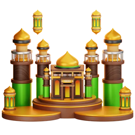 Islamic Ramadan Podium  3D Illustration