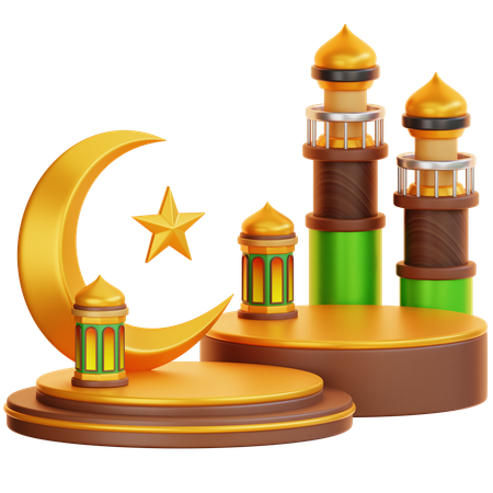 Islamic Ramadan Podium  3D Illustration