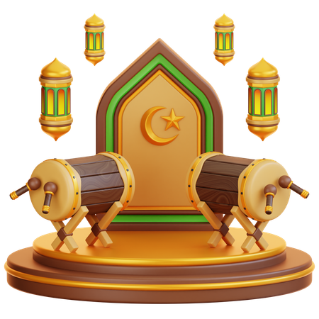 Islamic Ramadan Podium  3D Illustration