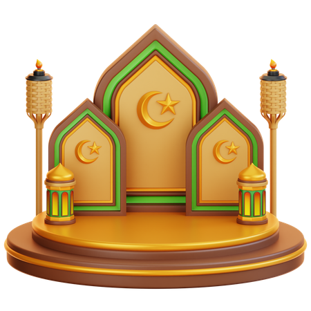 Islamic Ramadan Podium  3D Illustration