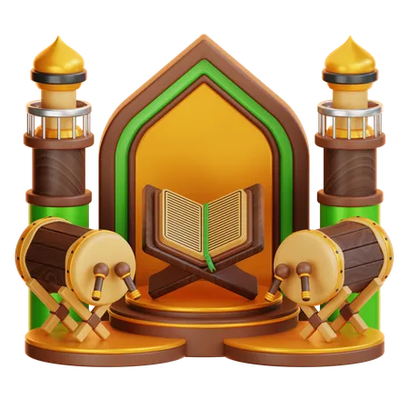 Islamic Ramadan Podium  3D Illustration