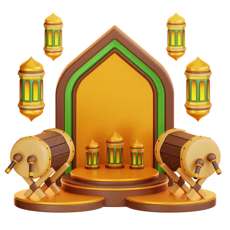 Islamic Ramadan Podium  3D Illustration