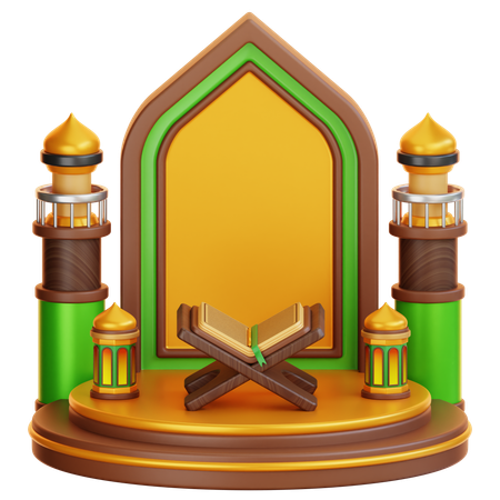 Islamic Ramadan Podium  3D Illustration