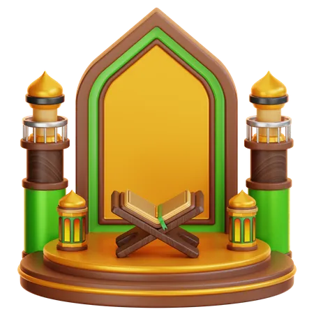 Islamic Ramadan Podium  3D Illustration