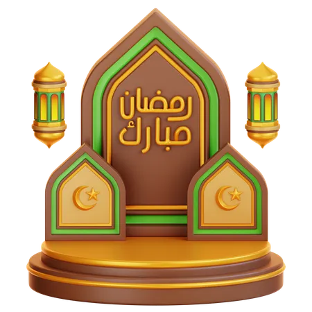 Islamic Ramadan Podium  3D Illustration