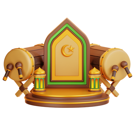 Islamic Ramadan Podium  3D Illustration