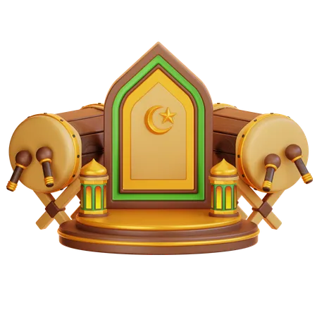 Islamic Ramadan Podium  3D Illustration