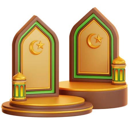 Islamic Ramadan Podium  3D Illustration