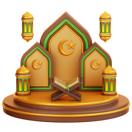 Islamic Ramadan Podium  3D Illustration