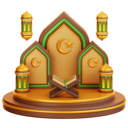 Islamic Ramadan Podium  3D Illustration