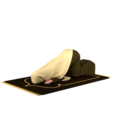 Islamic woman in Sujood Pose  3D Illustration