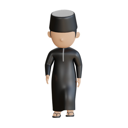 Marche masculine islamique  3D Illustration