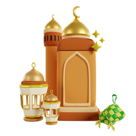 Podium du ramadan islamique  3D Icon