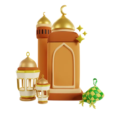 Podium du ramadan islamique  3D Icon