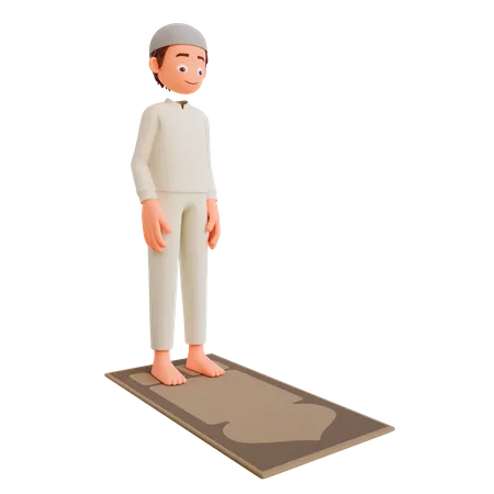 Islamischer Mann, der betet  3D Illustration