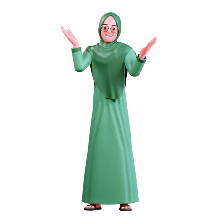 Islamisches Mädchen  3D Illustration