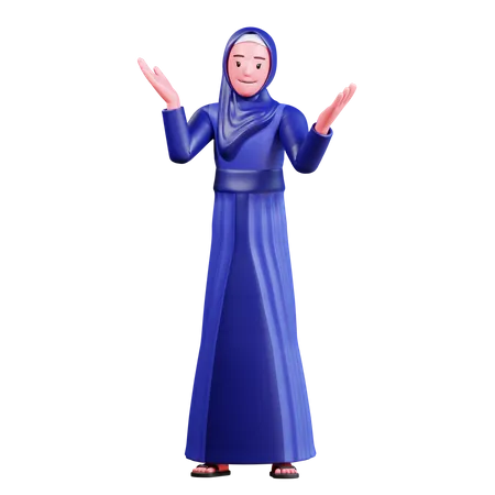 Islamisches Mädchen  3D Illustration