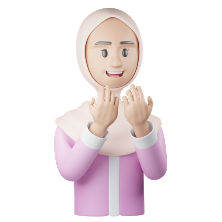 Islamisches Mädchen beten  3D Icon