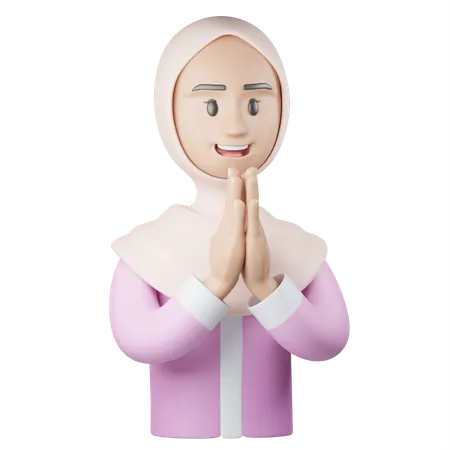 Islamisches Mädchen verzeihend  3D Icon