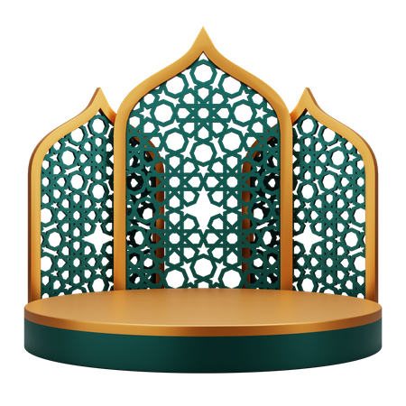 Islamische Podiumspräsentation  3D Illustration