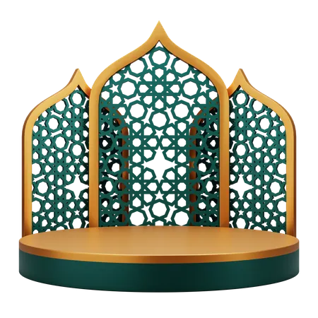 Islamische Podiumspräsentation  3D Illustration