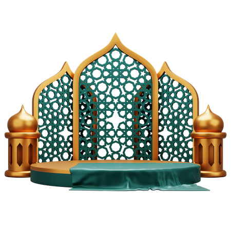 Islamische Podiumspräsentation  3D Illustration